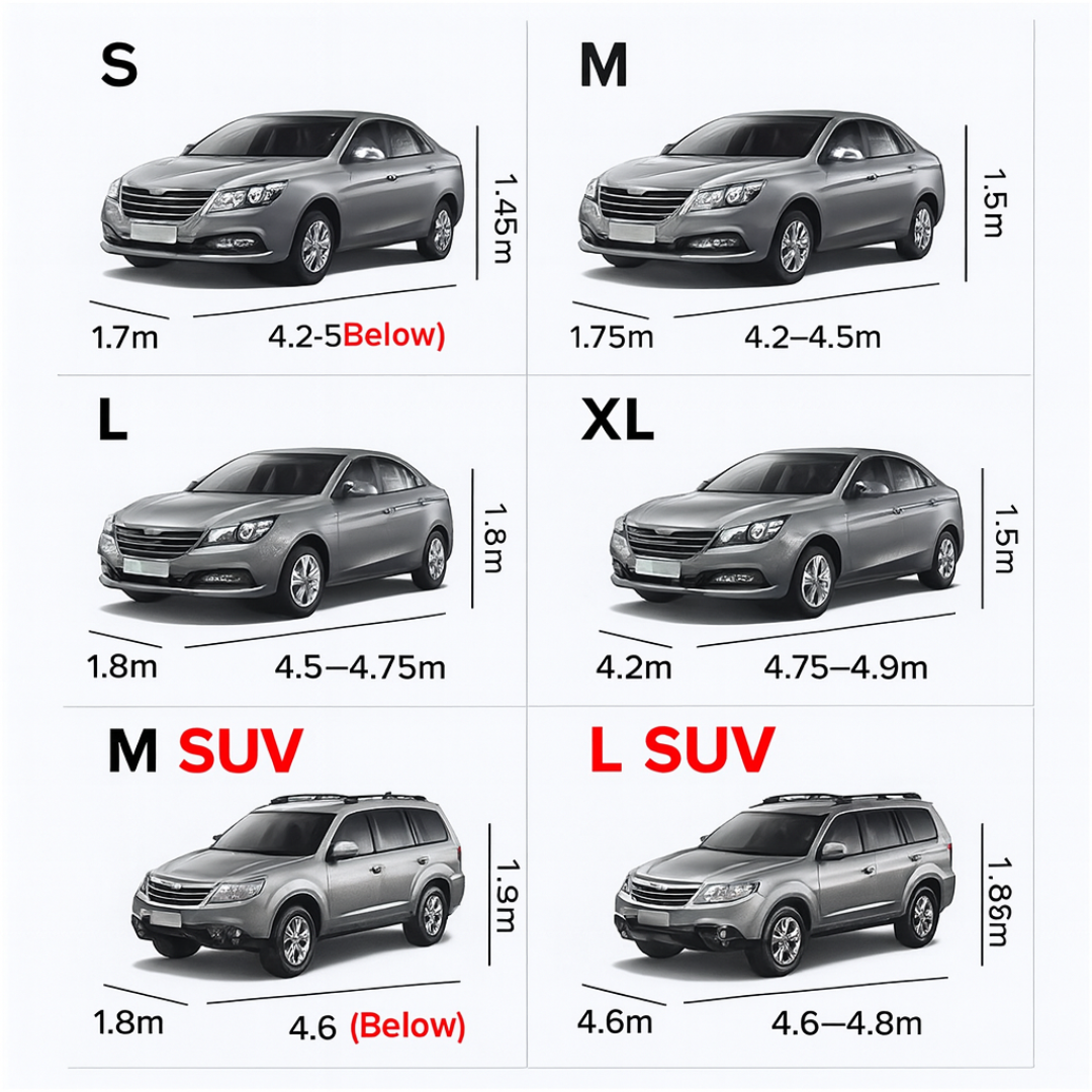 Outdoor All-Weather Full Car Cover – Sun, Rain, Ice & Snow Protection (UV + Waterproof)