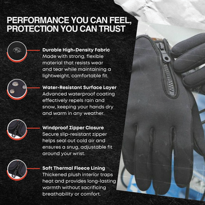 Outdoor Winter Gloves, Touchscreen and Windproof Full-Finger Gloves for Sports, Travel, and Daily Activities