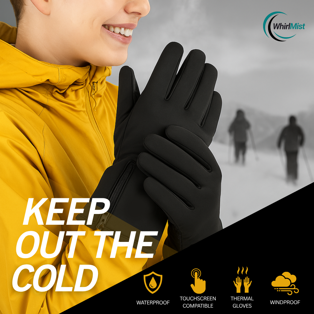 Outdoor Winter Gloves, Touchscreen and Windproof Full-Finger Gloves for Sports, Travel, and Daily Activities