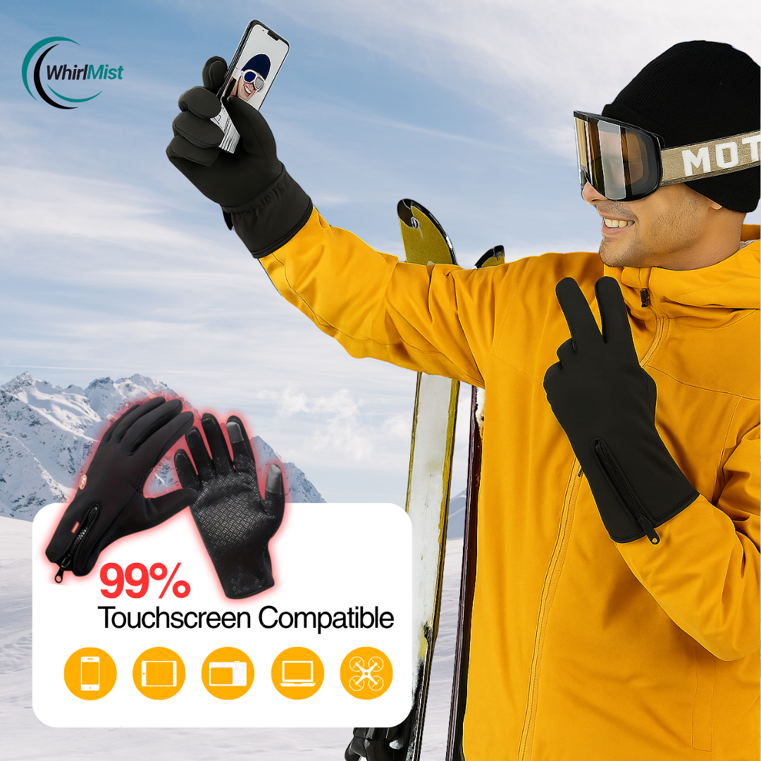 Outdoor Winter Gloves, Touchscreen and Windproof Full-Finger Gloves for Sports, Travel, and Daily Activities