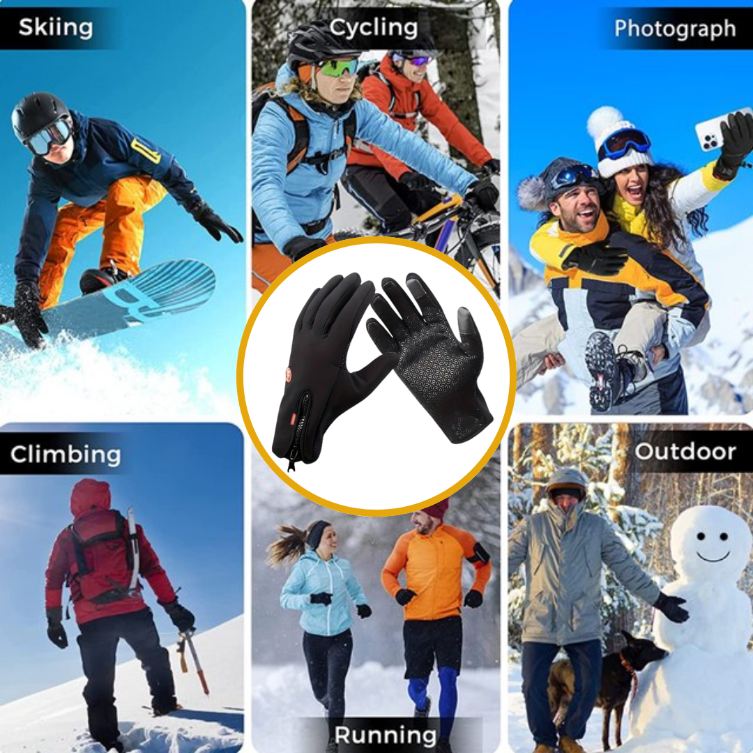 Outdoor Winter Gloves, Touchscreen and Windproof Full-Finger Gloves for Sports, Travel, and Daily Activities