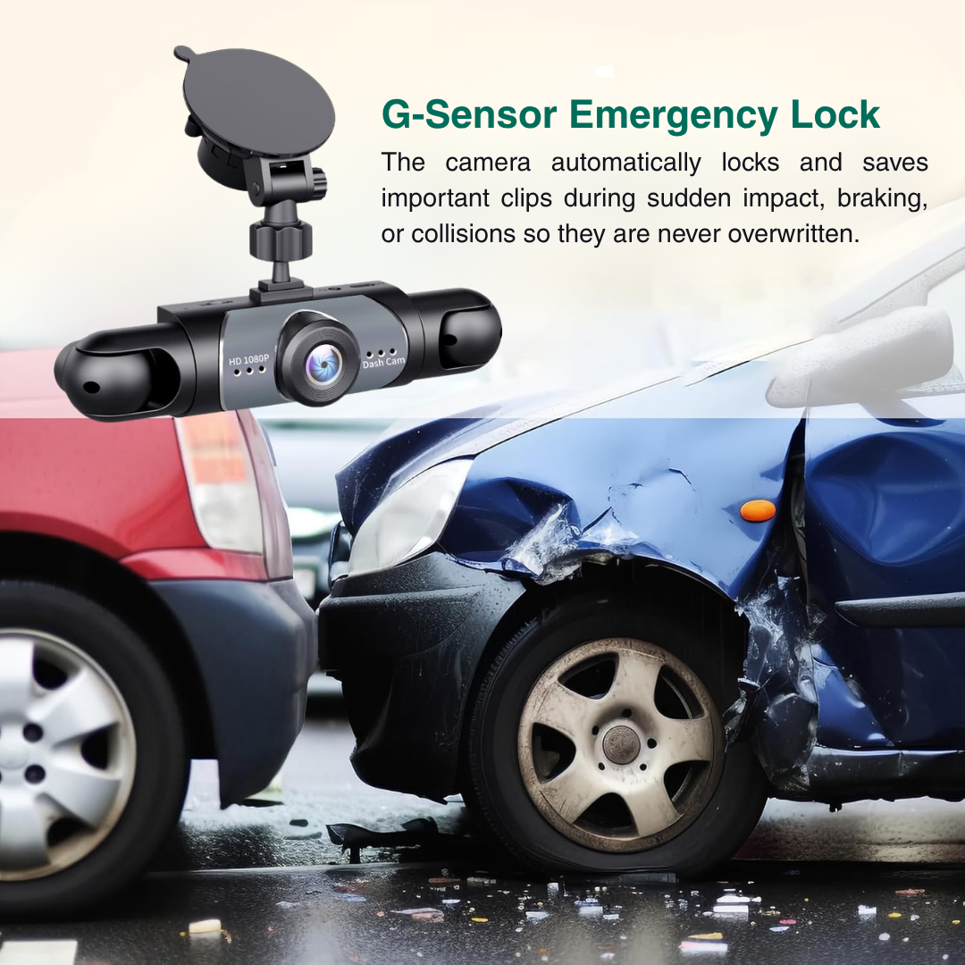 Full View 360° Car Dashcam System – 4-Channel 1080P HD Recording, Infrared Night Vision, G-Sensor, 64GB SD Card, Loop Recording – Taxi, Fleet & Family Vehicles