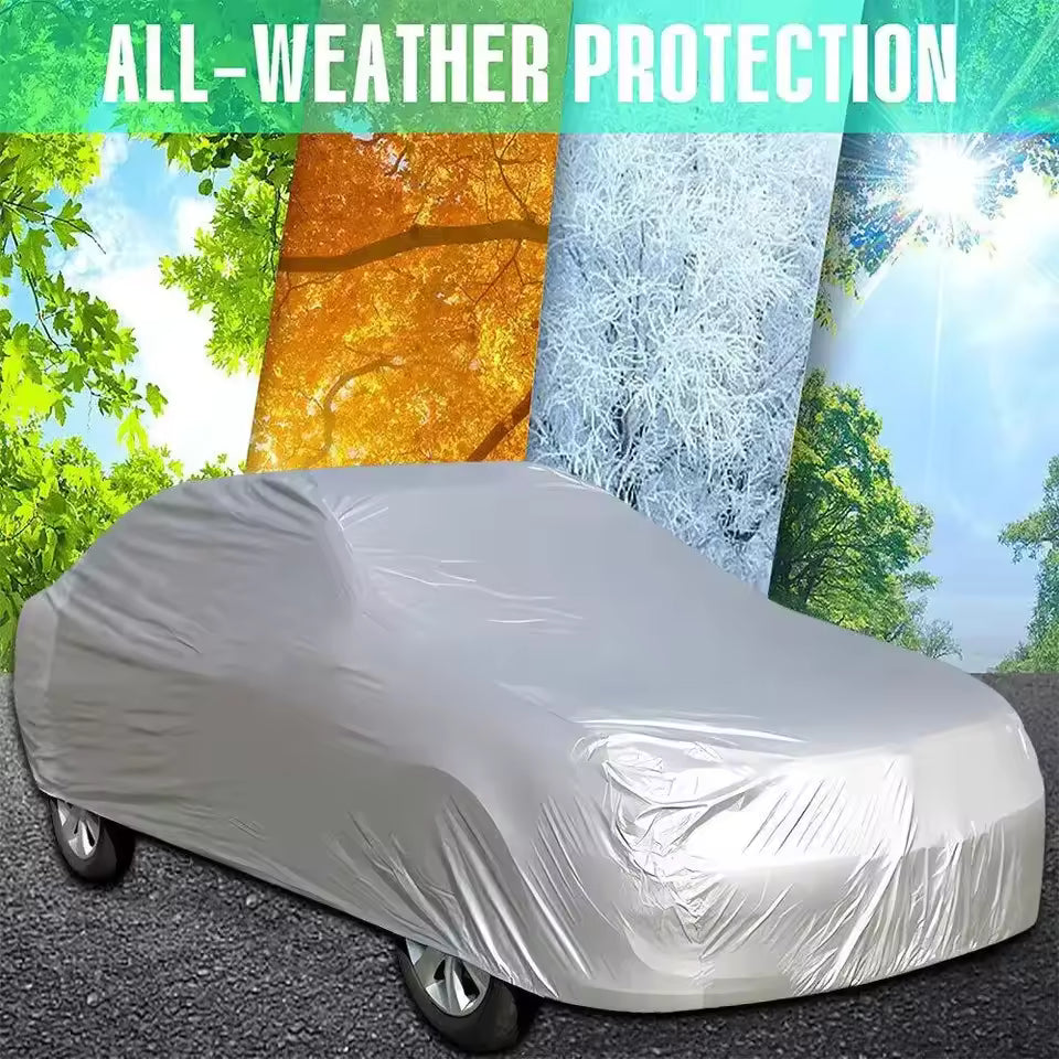 Outdoor All-Weather Full Car Cover – Sun, Rain, Ice & Snow Protection (UV + Waterproof)